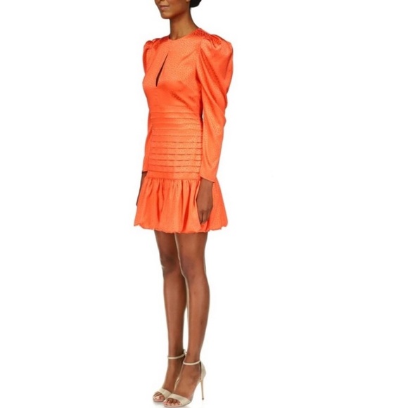 ONE33 Social Long Sleeve Jacquard Keyhole Mini Dress Size 8 - Picture 4 of 16